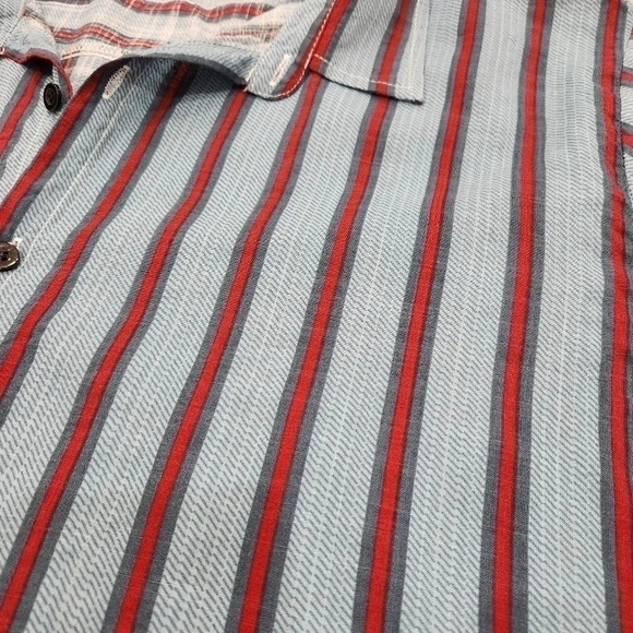 VATPAVE  70% COTTON Short Sleeve Striped  Shirt, Men's XXL - Picture 3 of 5